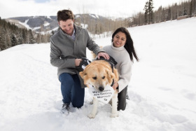 Snow Shoe Proposal Starring the Couple's  Dog , Beaver Creek